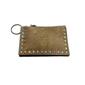 NEW KEEP IT GYPSY women's hide with crystals wallet in tan